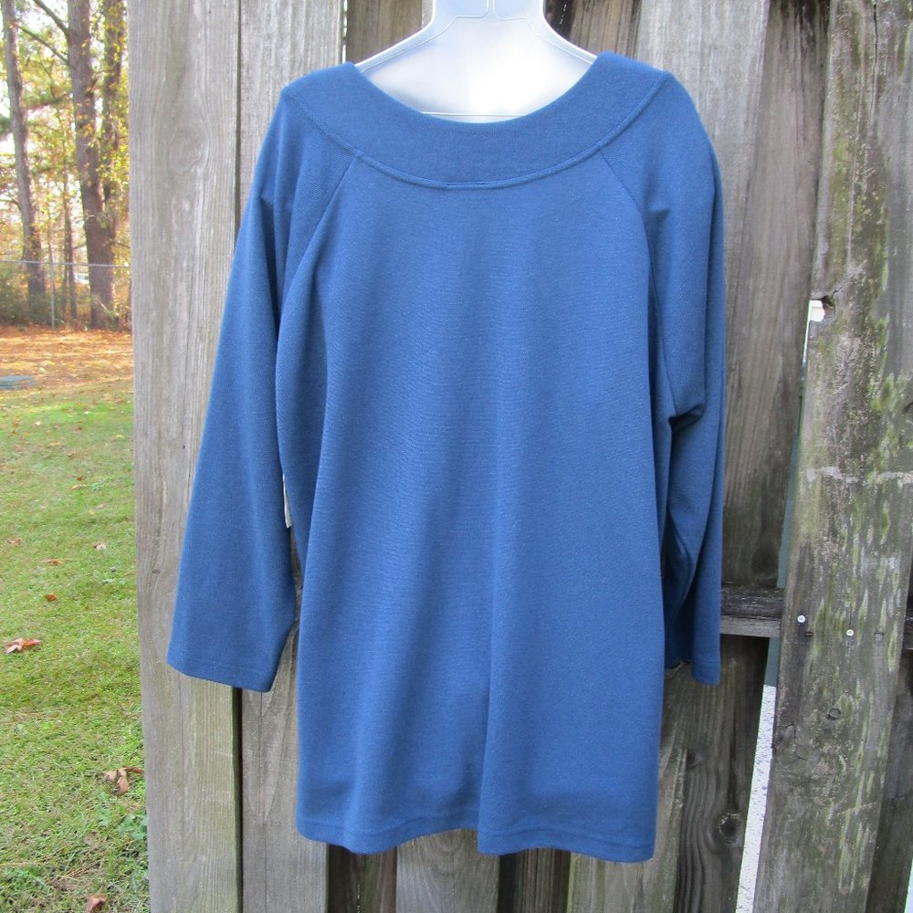 Adrian Jordan Vintage Sweater Dress 18/20 Old Stock Tags Blue New with tags - Picture 3 of 6